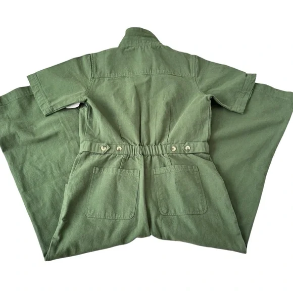 Green Utility Short-Sleeve Jumpsuit - Picture 7 of 8
